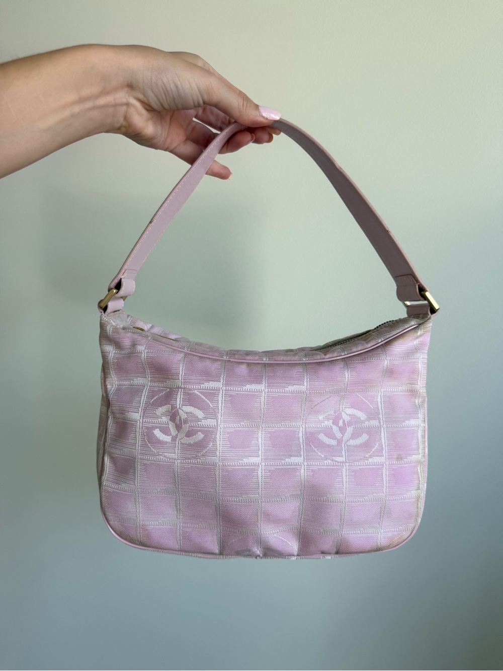 Chanel Ligne Hobo Bag - Light Pink Travel Line Mini Shoulder Bag